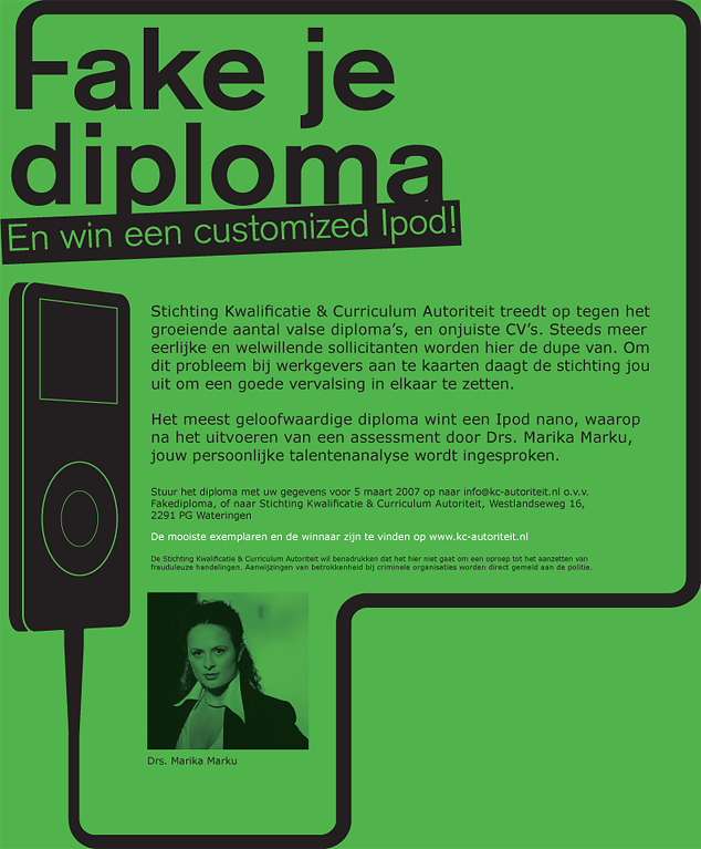Fake je diploma poster